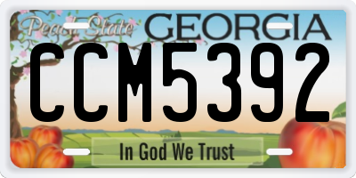 GA license plate CCM5392