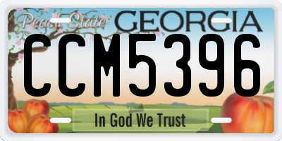 GA license plate CCM5396