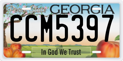 GA license plate CCM5397