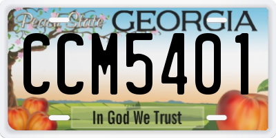 GA license plate CCM5401