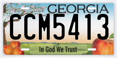 GA license plate CCM5413
