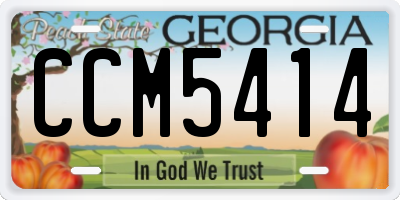 GA license plate CCM5414
