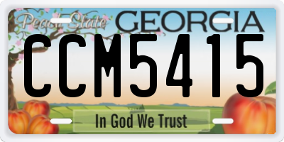 GA license plate CCM5415