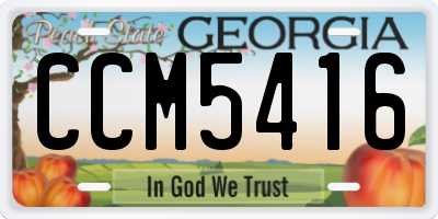 GA license plate CCM5416
