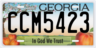GA license plate CCM5423