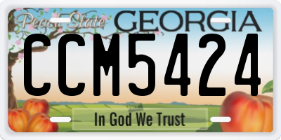 GA license plate CCM5424