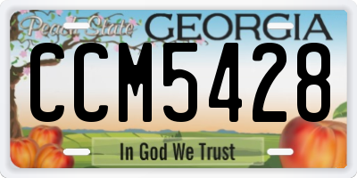 GA license plate CCM5428