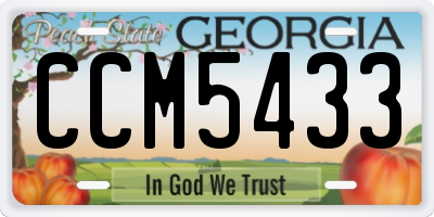 GA license plate CCM5433