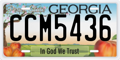 GA license plate CCM5436