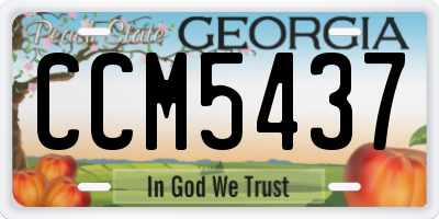 GA license plate CCM5437