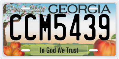 GA license plate CCM5439