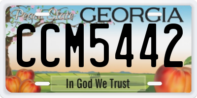 GA license plate CCM5442