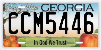 GA license plate CCM5446