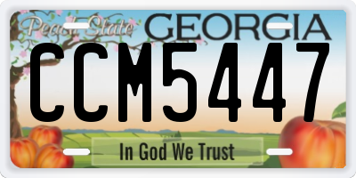 GA license plate CCM5447