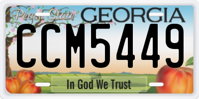 GA license plate CCM5449