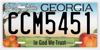 GA license plate CCM5451