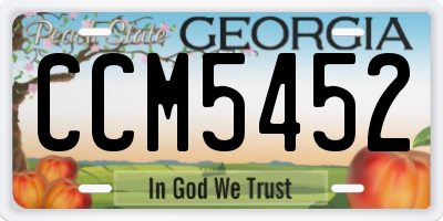 GA license plate CCM5452
