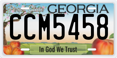 GA license plate CCM5458