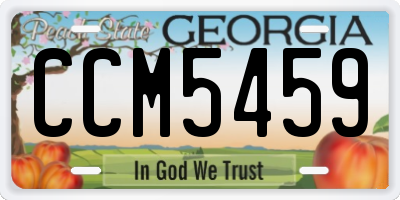 GA license plate CCM5459