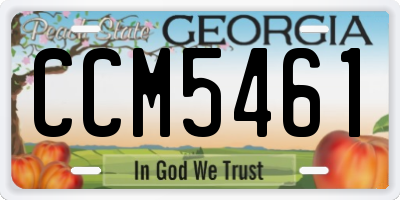 GA license plate CCM5461