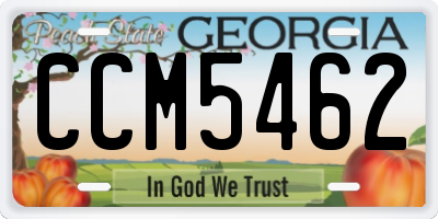GA license plate CCM5462
