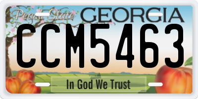 GA license plate CCM5463