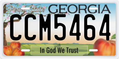 GA license plate CCM5464