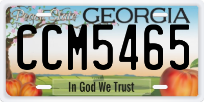 GA license plate CCM5465