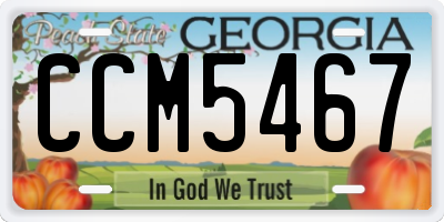 GA license plate CCM5467