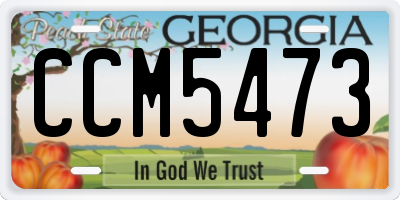 GA license plate CCM5473