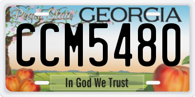 GA license plate CCM5480