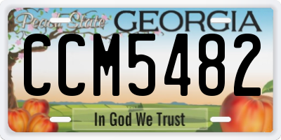 GA license plate CCM5482