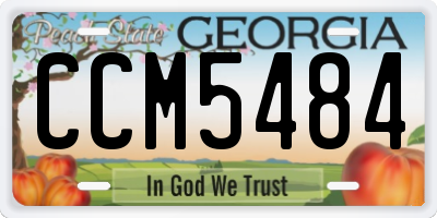 GA license plate CCM5484