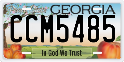 GA license plate CCM5485