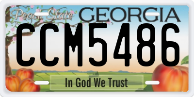 GA license plate CCM5486