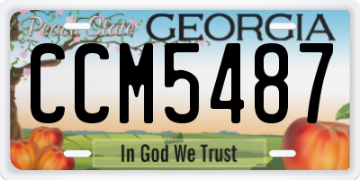 GA license plate CCM5487