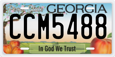 GA license plate CCM5488