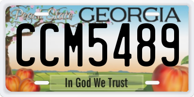 GA license plate CCM5489