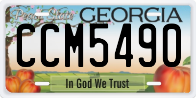 GA license plate CCM5490