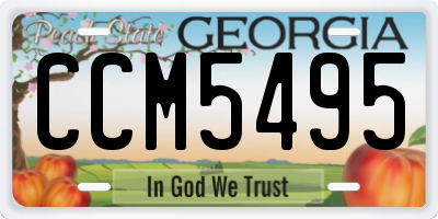 GA license plate CCM5495