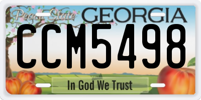 GA license plate CCM5498