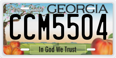 GA license plate CCM5504