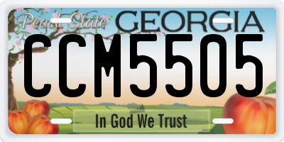 GA license plate CCM5505