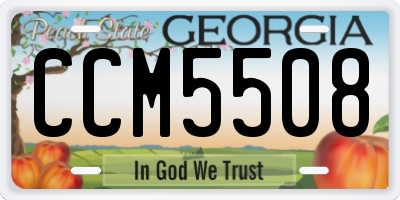 GA license plate CCM5508