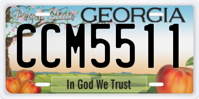 GA license plate CCM5511