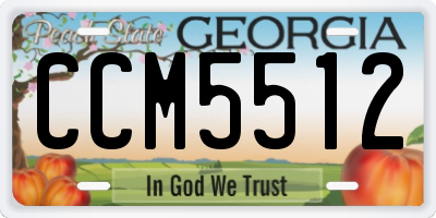GA license plate CCM5512