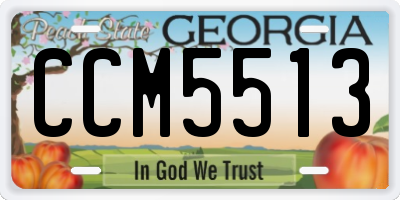 GA license plate CCM5513