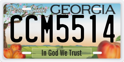 GA license plate CCM5514