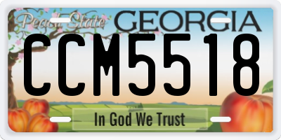 GA license plate CCM5518