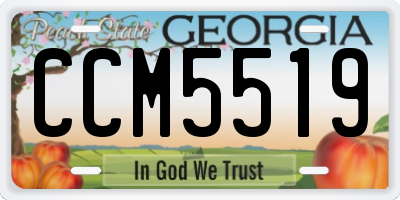 GA license plate CCM5519